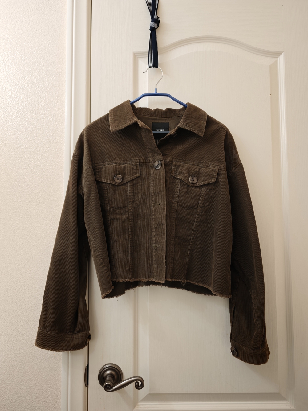 Forever 21 Dark Brown Corduroy Cropped Jacket